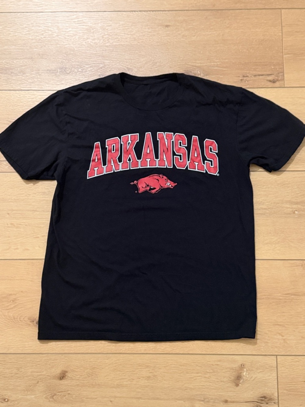 Arkansas Red Logo Black Men's T-Shirt